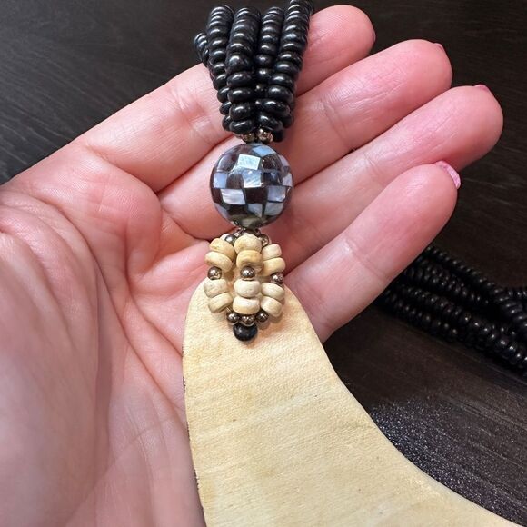 Statement zebra bib-style necklace and two sets of earrings bundle!! - Picture 6 of 16